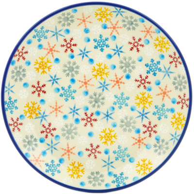 Polish Pottery Dessert Plate Vintage Snow Fall UNIKAT