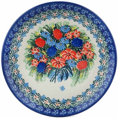 Polish Pottery Dessert Plate Wedding Bouquet UNIKAT