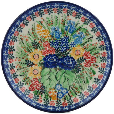 Polish Pottery Dessert Plate Wedding Bouquet UNIKAT