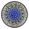 Polish Pottery Dessert Plate Whimsical Flower Field UNIKAT