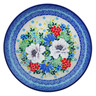 Polish Pottery Dessert Plate White Anemone Flowers UNIKAT