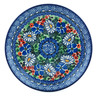 Polish Pottery Dessert Plate White Daisy Surprise UNIKAT