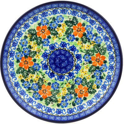 Polish Pottery Dessert Plate Wild Peony UNIKAT