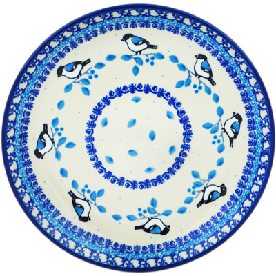Polish Pottery Dessert Plate Winter Sparrow