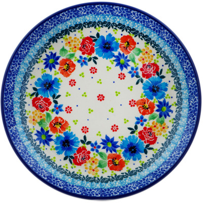 Polish Pottery Dessert Plate Wreath Of Life UNIKAT