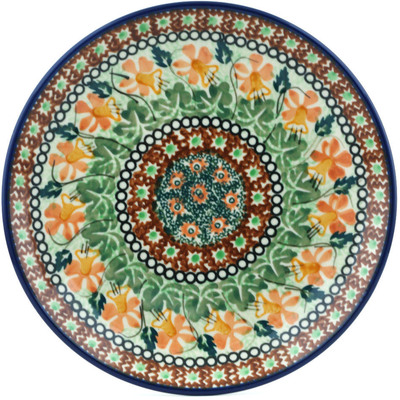 Polish Pottery Dessert Plate Yellow Bells UNIKAT