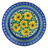 Polish Pottery Dessert Plate Yellow Sunflowers UNIKAT