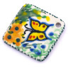 Polish Pottery Diamond Pendant 2&quot; Spring Garden UNIKAT