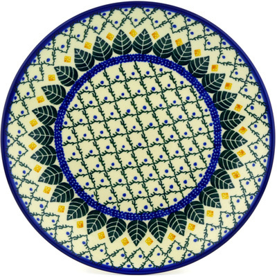 Polish Pottery Dinner Plate 10&frac12;-inch Alpine Leaves