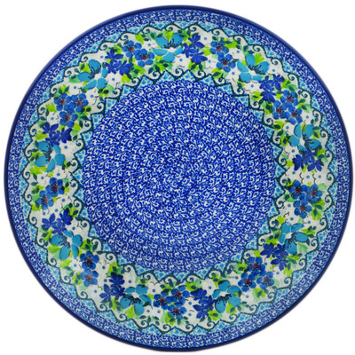 Polish Pottery Dinner Plate 10&frac12;-inch Ambrosial Blues UNIKAT