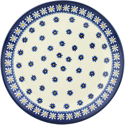 Polish Pottery Dinner Plate 10&frac12;-inch Asters And Daisies