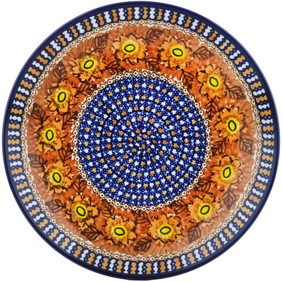 Polish Pottery Dinner Plate 10&frac12;-inch Autumn Blooms UNIKAT