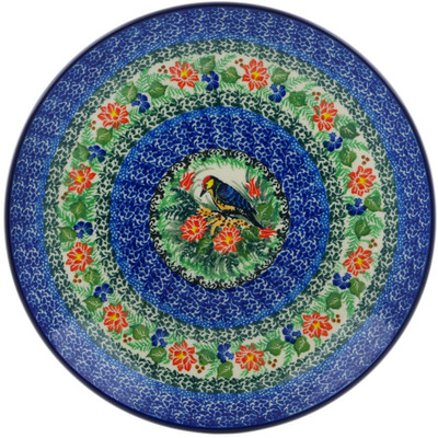 Polish Pottery Dinner Plate 10&frac12;-inch Aviary Oasis UNIKAT