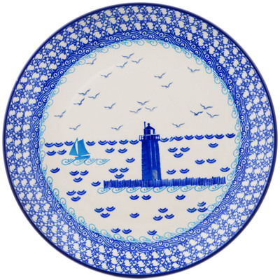Polish Pottery Dinner Plate 10&frac12;-inch Beach Day UNIKAT