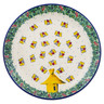 Polish Pottery Dinner Plate 10&frac12;-inch Bee Happy UNIKAT
