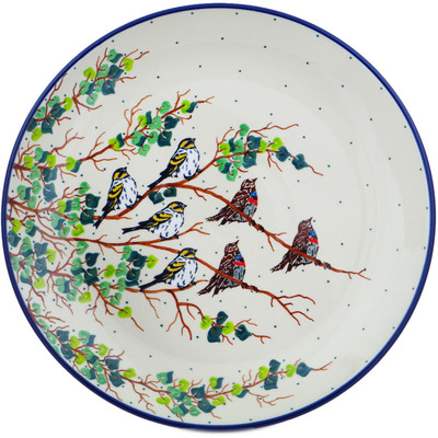 Polish Pottery Dinner Plate 10&frac12;-inch Birds Of A Feather UNIKAT