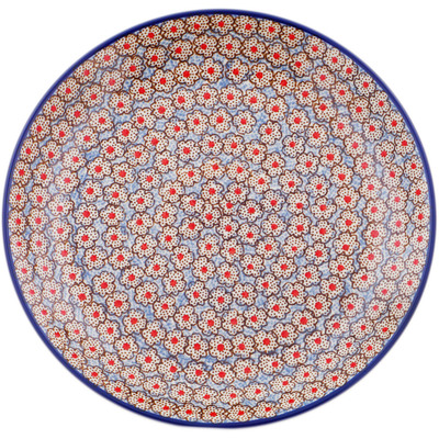 Polish Pottery Dinner Plate 10&frac12;-inch Black Daisies UNIKAT