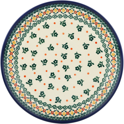 Polish Pottery Dinner Plate 10&frac12;-inch Black Daisy Dance