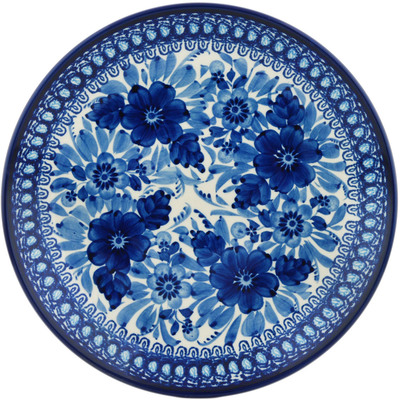 Polish Pottery Dinner Plate 10&frac12;-inch Bleu Boquet UNIKAT