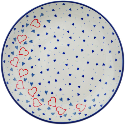 Polish Pottery Dinner Plate 10&frac12;-inch Blooming Hearts