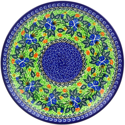 Polish Pottery Dinner Plate 10&frac12;-inch Blue Bell Circle UNIKAT