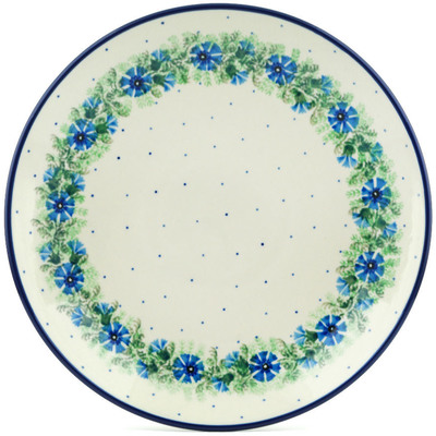 Polish Pottery Dinner Plate 10&frac12;-inch Blue Bell Wreath