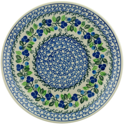 Polish Pottery Dinner Plate 10&frac12;-inch Blue Berry Garland