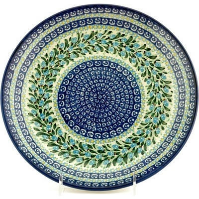 Polish Pottery Dinner Plate 10&frac12;-inch Blue Berry Wreath UNIKAT