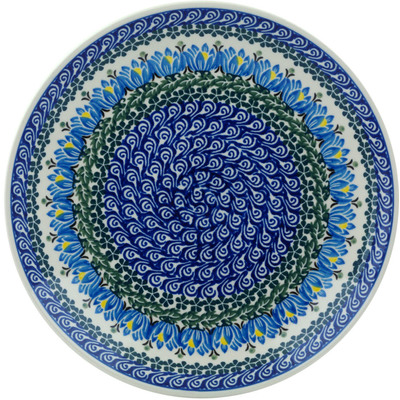 Polish Pottery Dinner Plate 10&frac12;-inch Blue Blooms