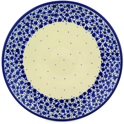 Polish Pottery Dinner Plate 10&frac12;-inch Blue Bubbles