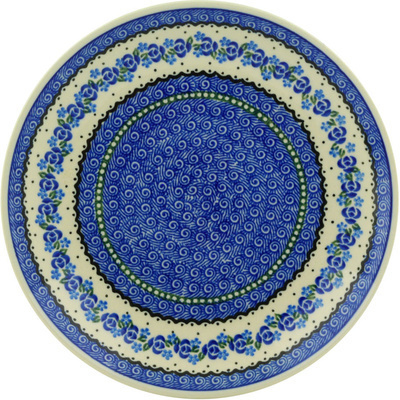 Polish Pottery Dinner Plate 10&frac12;-inch Blue Bud Sea