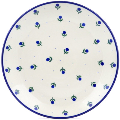 Polish Pottery Dinner Plate 10&frac12;-inch Blue Buds