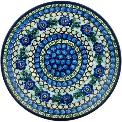 Polish Pottery Dinner Plate 10&frac12;-inch Blue Delight UNIKAT