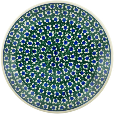 Polish Pottery Dinner Plate 10&frac12;-inch Blue Dot Daisy