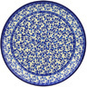 Polish Pottery Dinner Plate 10&frac12;-inch Blue Floral Lace