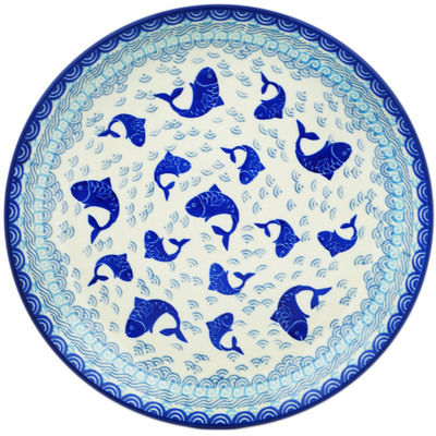 Polish Pottery Dinner Plate 10&frac12;-inch Blue Herring Waters