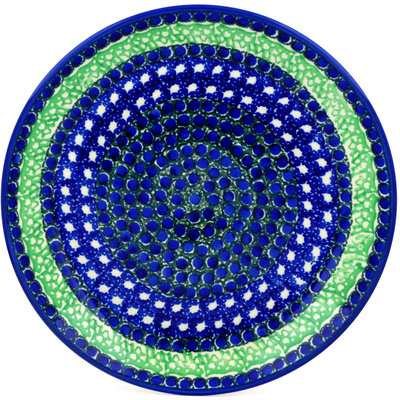 Polish Pottery Dinner Plate 10&frac12;-inch Blue Peas UNIKAT