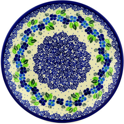 Polish Pottery Dinner Plate 10&frac12;-inch Blue Phlox