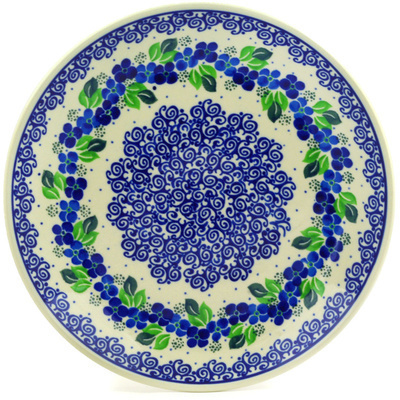 Polish Pottery Dinner Plate 10&frac12;-inch Blue Phlox