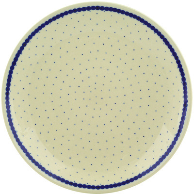 Polish Pottery Dinner Plate 10&frac12;-inch Blue Polka Dot