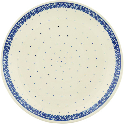 Polish Pottery Dinner Plate 10&frac12;-inch Blue Polka Dot