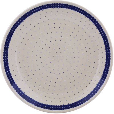 Polish Pottery Dinner Plate 10&frac12;-inch Blue Polka Dot