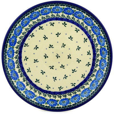 Polish Pottery Dinner Plate 10&frac12;-inch Blue Poppy Chain