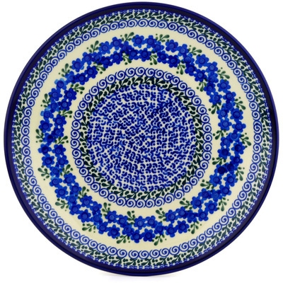 Polish Pottery Dinner Plate 10&frac12;-inch Blue Poppy Wreath