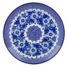 Polish Pottery Dinner Plate 10&frac12;-inch Blue Poppy Wreath UNIKAT