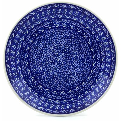 Polish Pottery Dinner Plate 10&frac12;-inch Blue Rope Vine