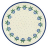 Polish Pottery Dinner Plate 10&frac12;-inch Blue Rose