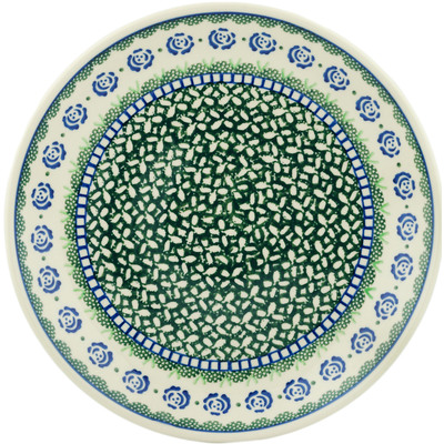 Polish Pottery Dinner Plate 10&frac12;-inch Blue Rose Patch