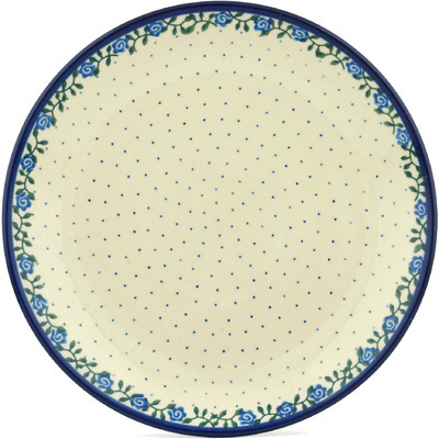 Polish Pottery Dinner Plate 10&frac12;-inch Blue Rose Vine