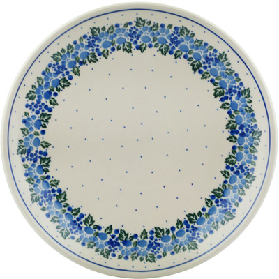 Polish Pottery Dinner Plate 10&frac12;-inch Blue Speckle Garland
